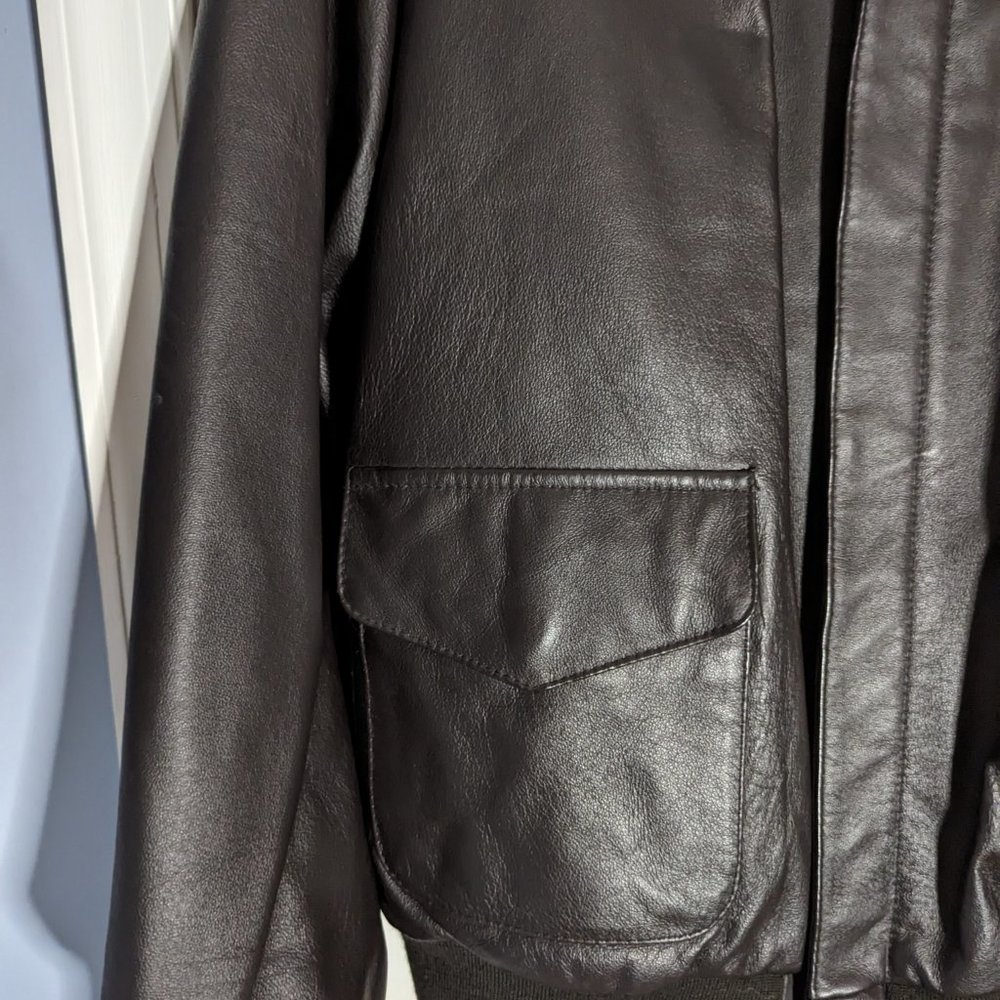 Air Force Landing Leather Men's XL Leather Bomber Jacket - Picture 7 of 16